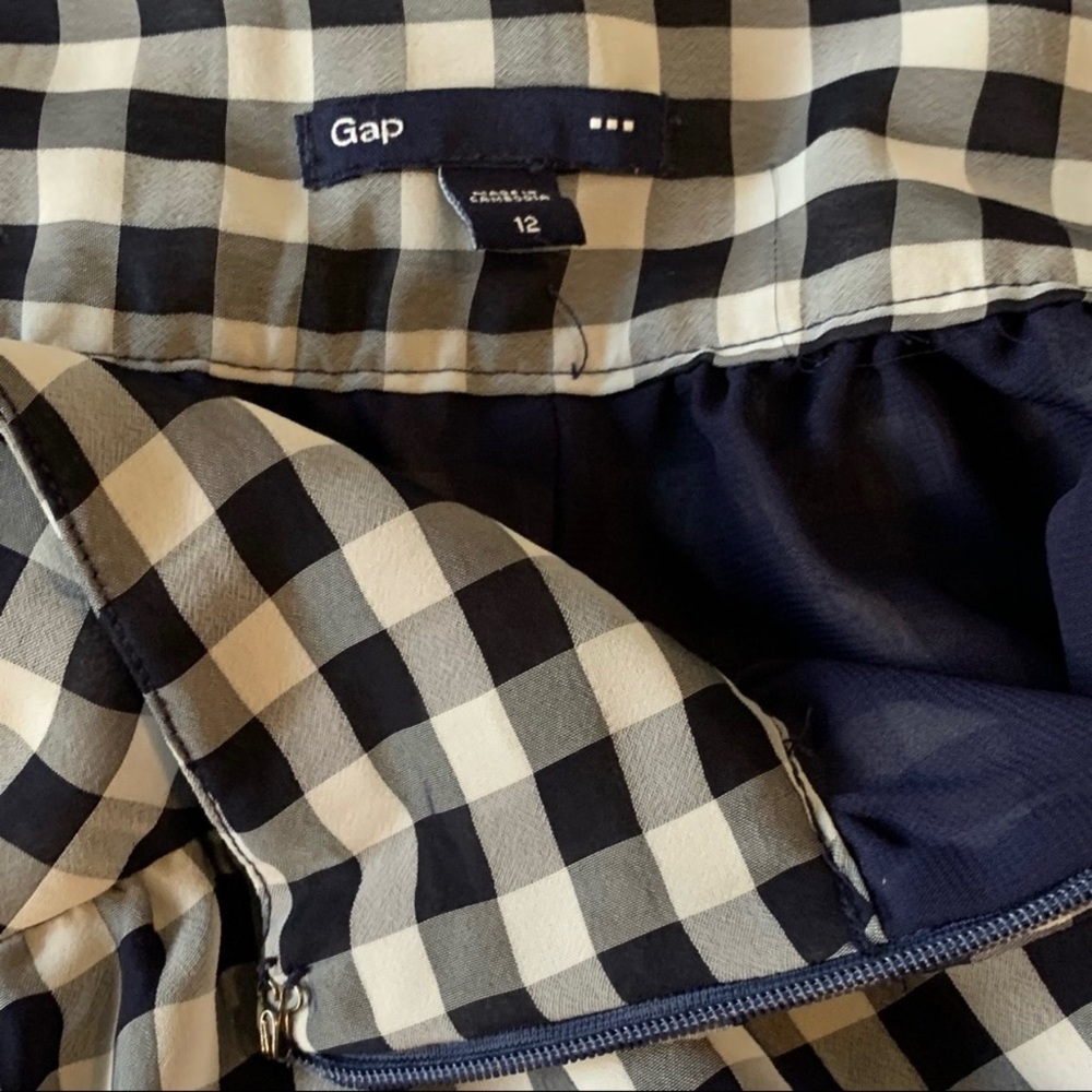 GAP Skirt Gingham Blue White Size 12 - Picture 7 of 9